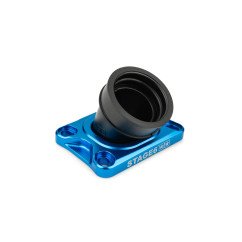 PIPE D'ADMISSION STAGE6 360° AM6 ET DERBI BLEU POUR CARBU PWK 19 - 28MM