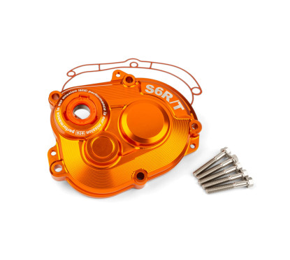 CARTER DE TRANSMISSION STAGE6 R/T MK2 PIAGGIO ZIP ORANGE AVEC VIS TITANE