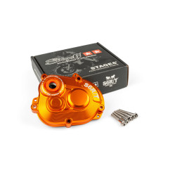 CARTER DE TRANSMISSION STAGE6 R/T MK2 PIAGGIO ZIP ORANGE AVEC VIS TITANE